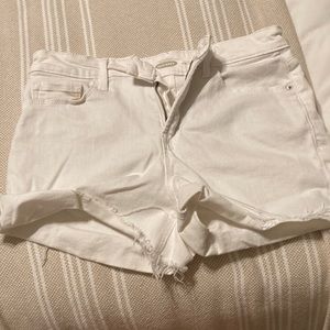 Old navy white denim shorts with frayed cuffed hem size 6